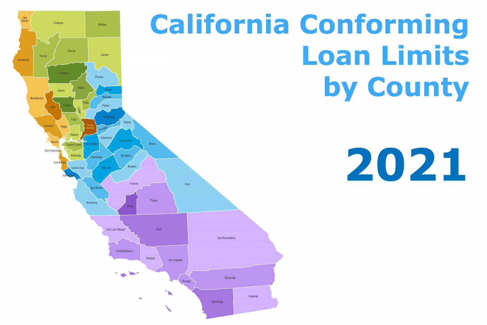 2021 California Conforming Loan Limits by County WENY News